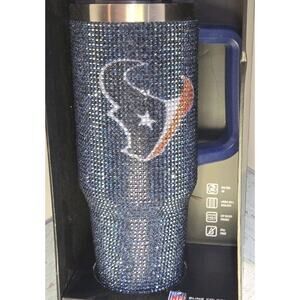 HOUSTON TEXANS BLING COLOSSAL 46 OZ TUMBLER - NIB Blue NFL INSULATED HANDLE